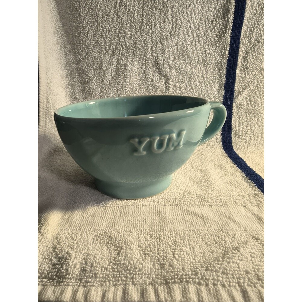 Primagero Portugal Aqua Blue Yum Oversized Coffee Mug Soup Cereal Footed Bowl
